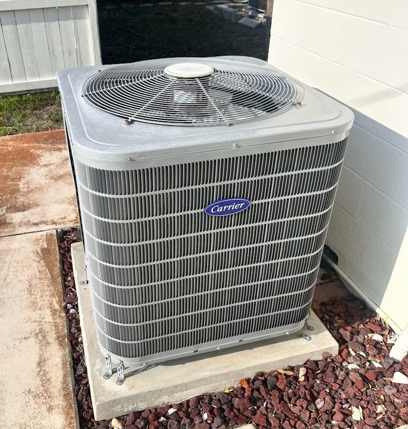 Clean AC condenser in Tampa Bay, Florida, coated with SIMIX Multi-Surface Ceramic Clearcoat, installed spring 2022